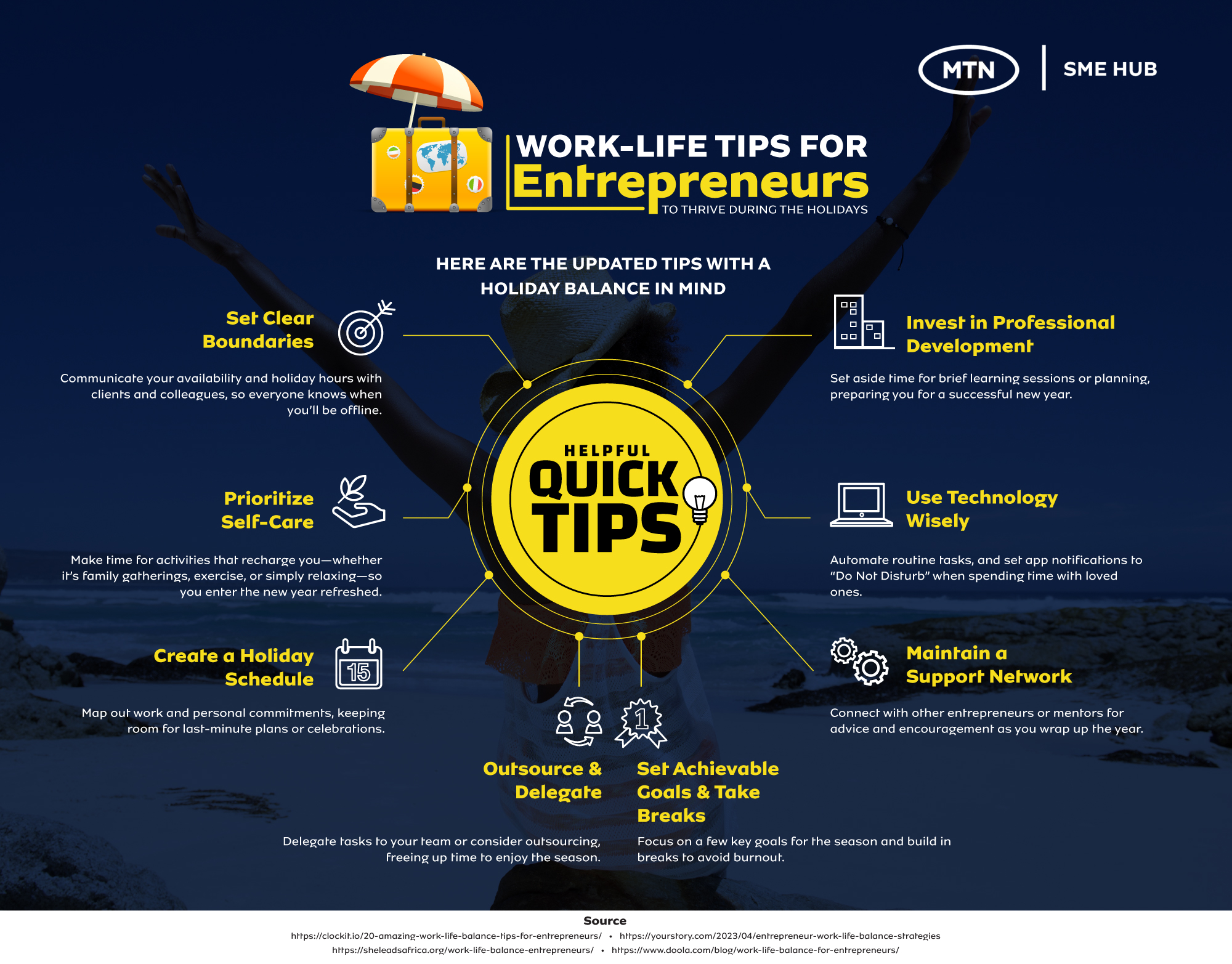 Work-Life-Tips-for-Entrepreneurs-Infographic on SME Hub powered by MTN